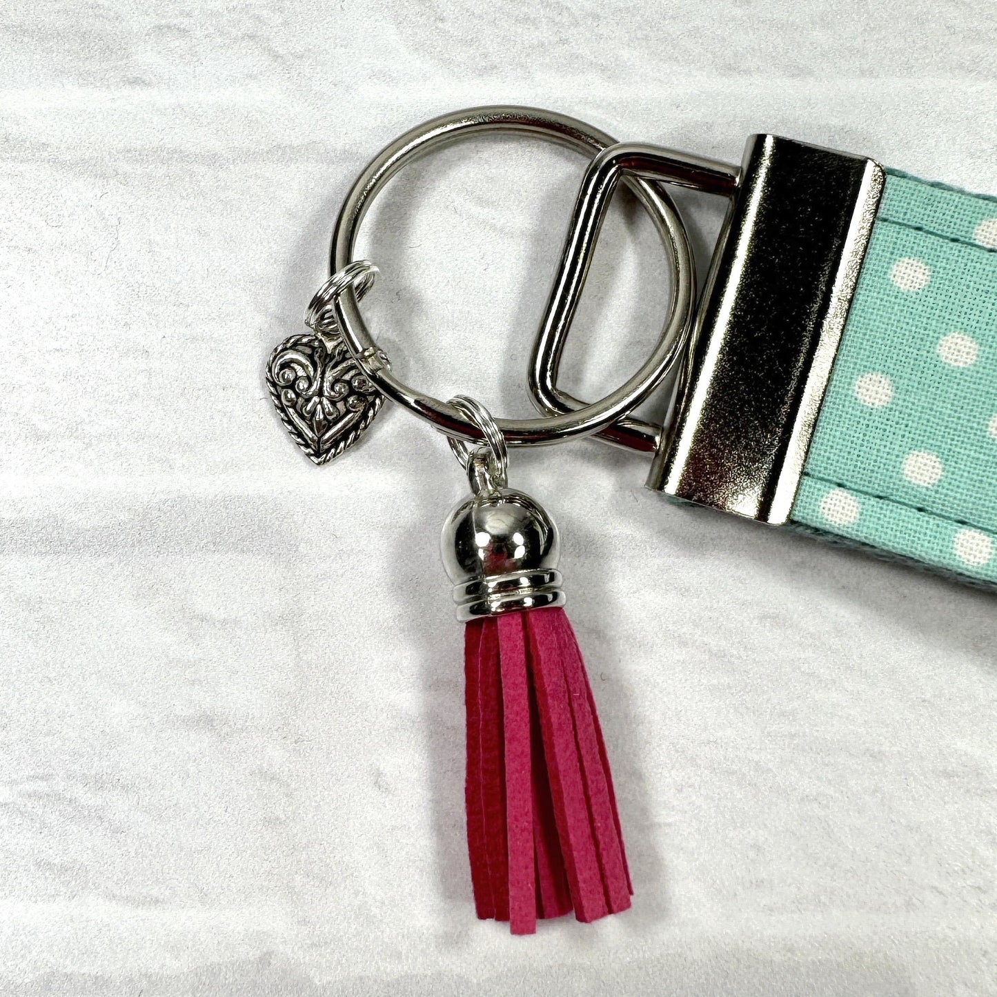 Blessed Embroidered Keychain Key Fob Tassel Charm
