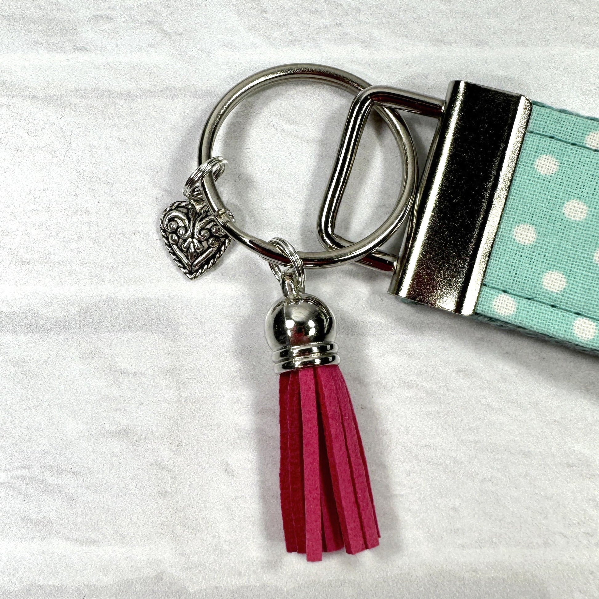 Blessed Embroidered Keychain Key Fob Tassel Charm