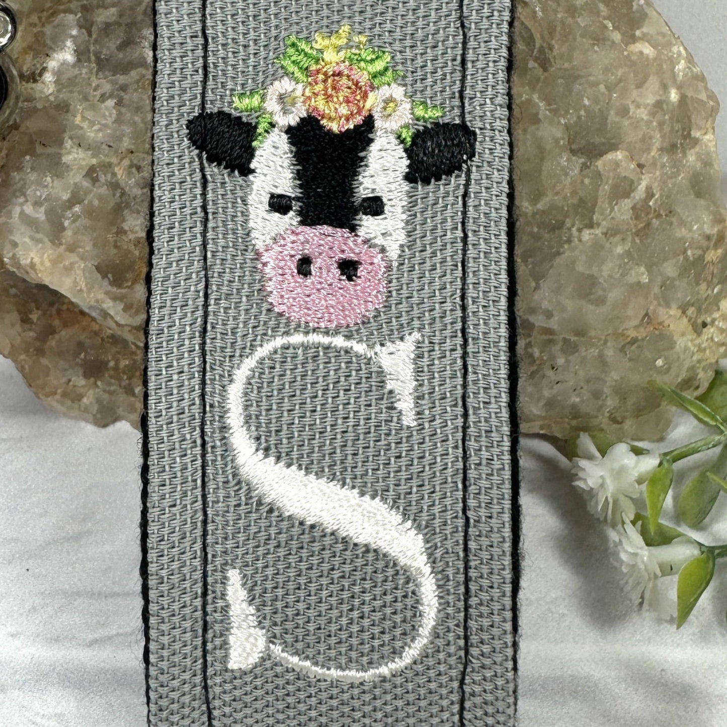 Cow Keychain, Cow Gifts, Cow Gifts for her, Backpack Keychain, Letter Keychain, Embroidered Keychain, Cool Keychain, Luggage Tag, Cow Mom