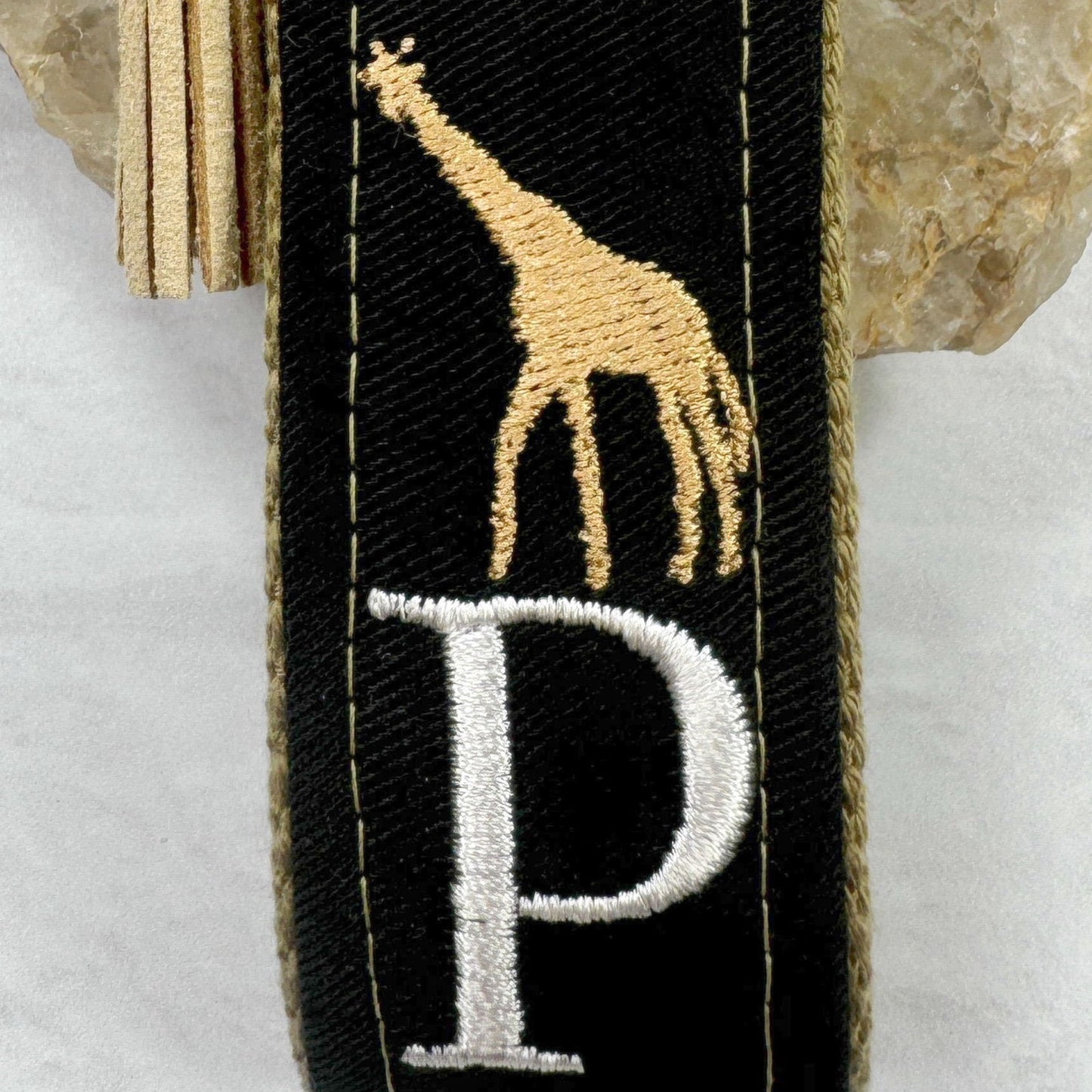 Giraffe Keychain, Giraffe Gift, Safari Animals, Embroidered Keychain, New Driver Keychain, Embroidered Letter Keychain, Backpack Keychain