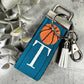 Basketball Keychain, Basketball Mom, Basketball Gifts, Basketball Coach gift, Initial Keychain, Male Teacher Gifts, Basketball team Gifts