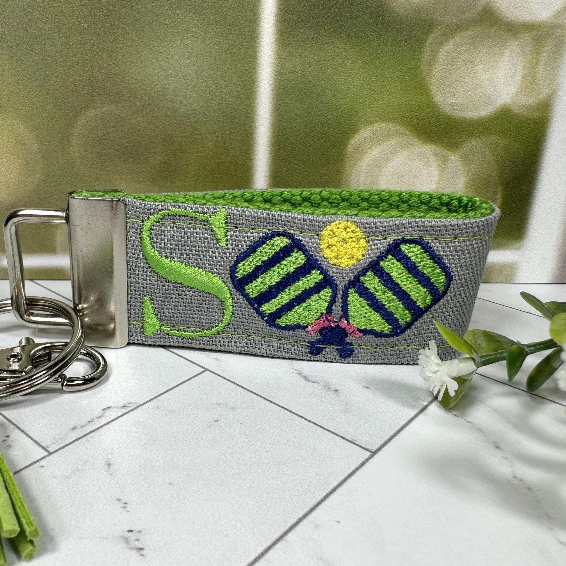 Pickleball Keychain, Pickleball Gifts, Backpack Keychain, Letter Keychain, Embroidered Keychain, Cool Keychain, Luggage Tag, PickleBall Tag
