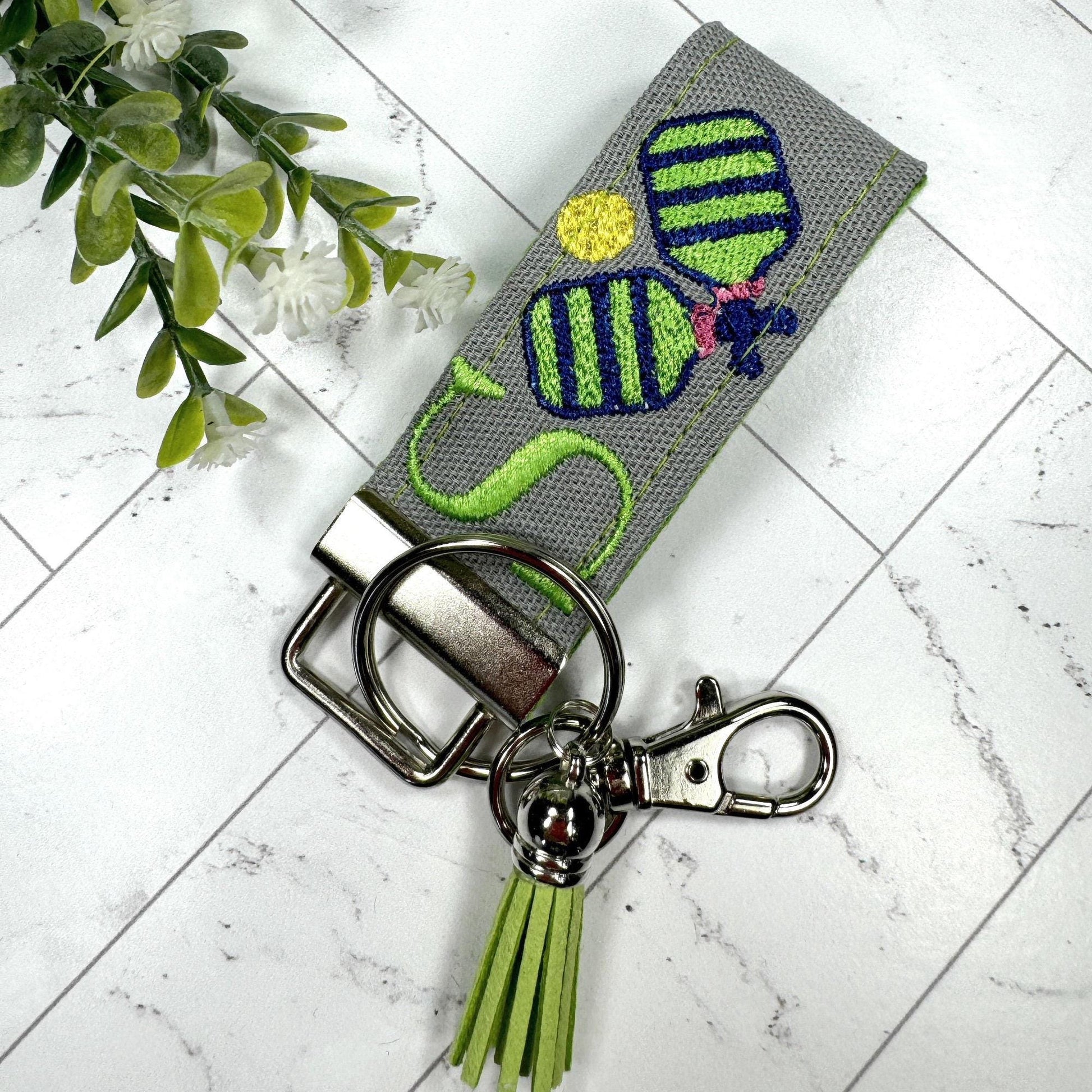 Pickleball Keychain, Pickleball Gifts, Backpack Keychain, Letter Keychain, Embroidered Keychain, Cool Keychain, Luggage Tag, PickleBall Tag