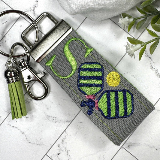 Pickleball Keychain, Pickleball Gifts, Backpack Keychain, Letter Keychain, Embroidered Keychain, Cool Keychain, Luggage Tag, PickleBall Tag