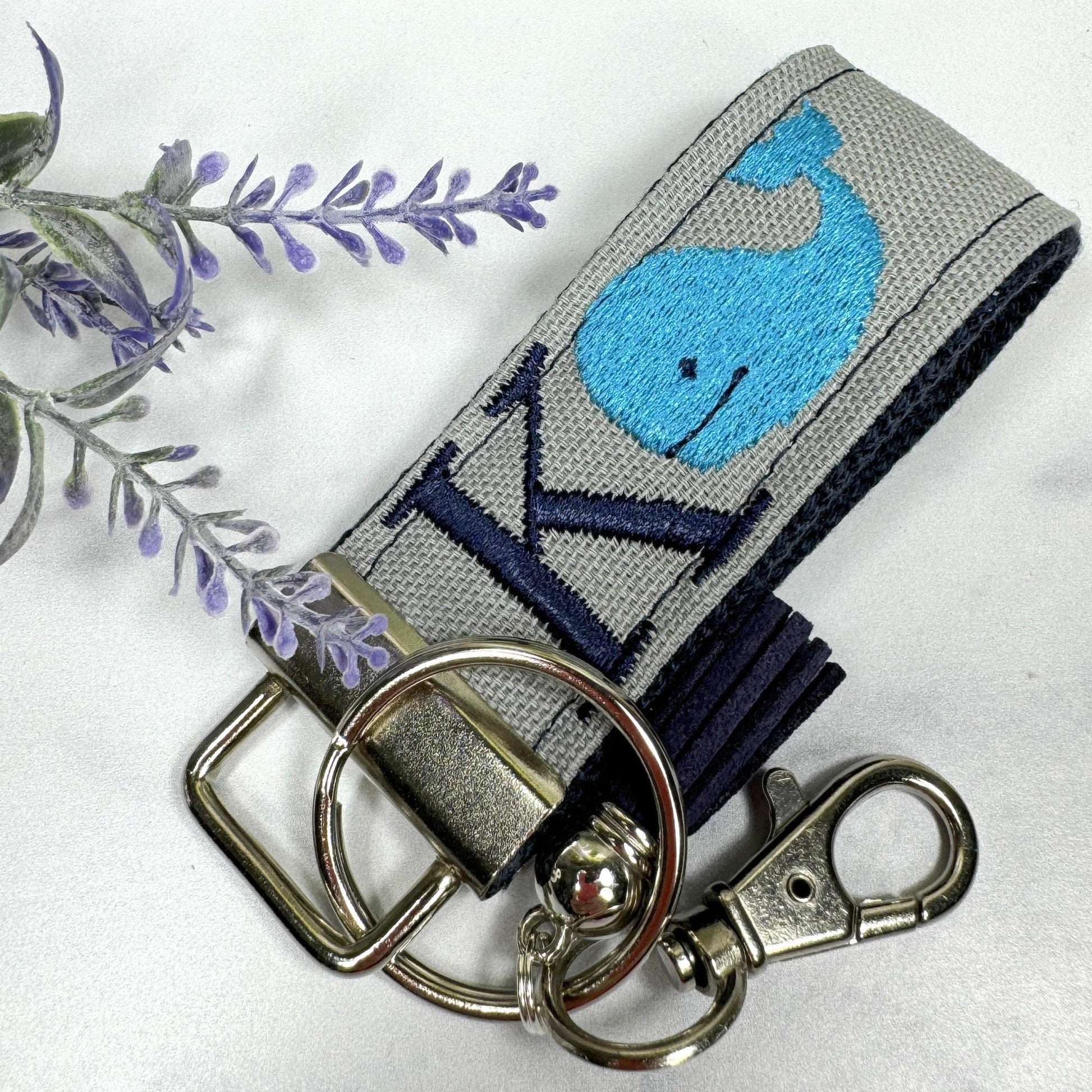 Whale Keychain, Whale Gifts, Preschool Teacher Gift, Backpack Keychain, Kids Keychain, Embroidered Keychain, Cool Keychain, Blue Whale