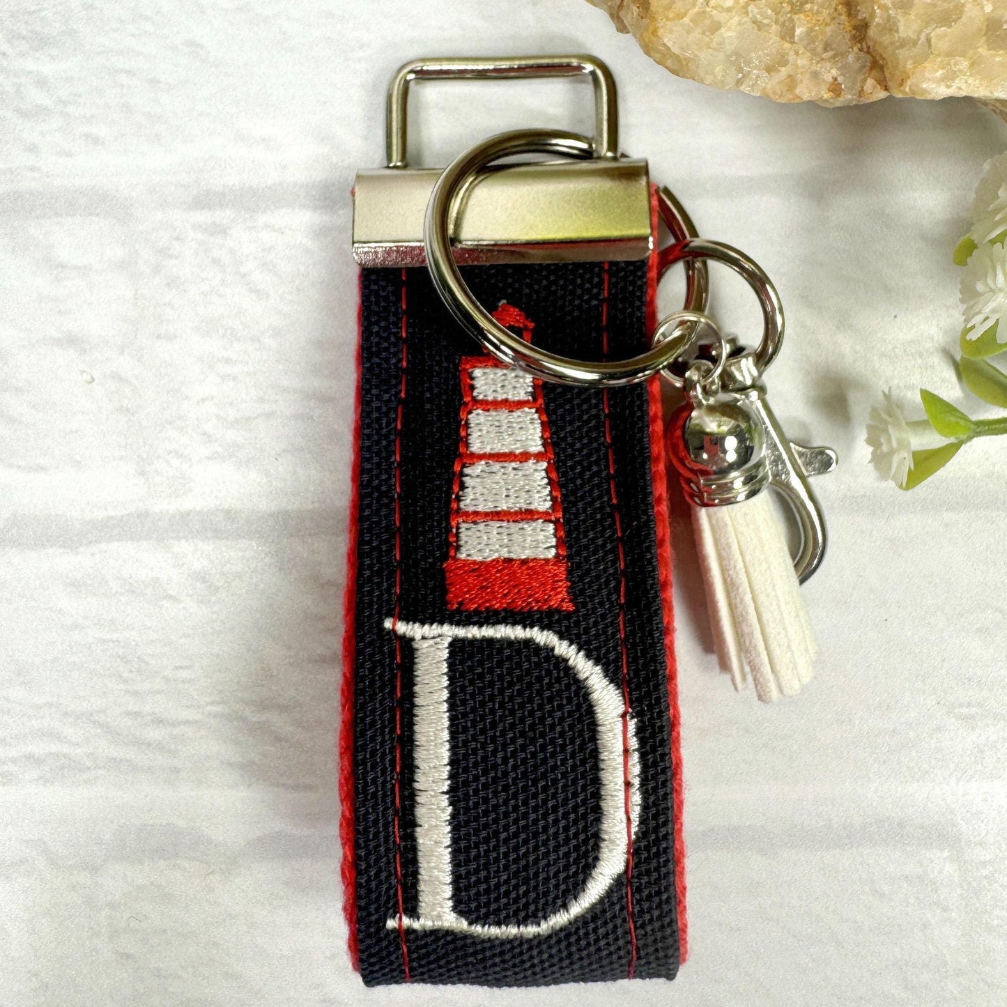 Lighthouse Keychain, Lighthouse Gifts, Personalized Gift, Initial Keychain, Luggage Tag, Couples Keychain, Nautical gifts, Lighthouses