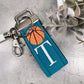 Basketball Keychain, Basketball Mom, Basketball Gifts, Basketball Coach gift, Initial Keychain, Male Teacher Gifts, Basketball team Gifts