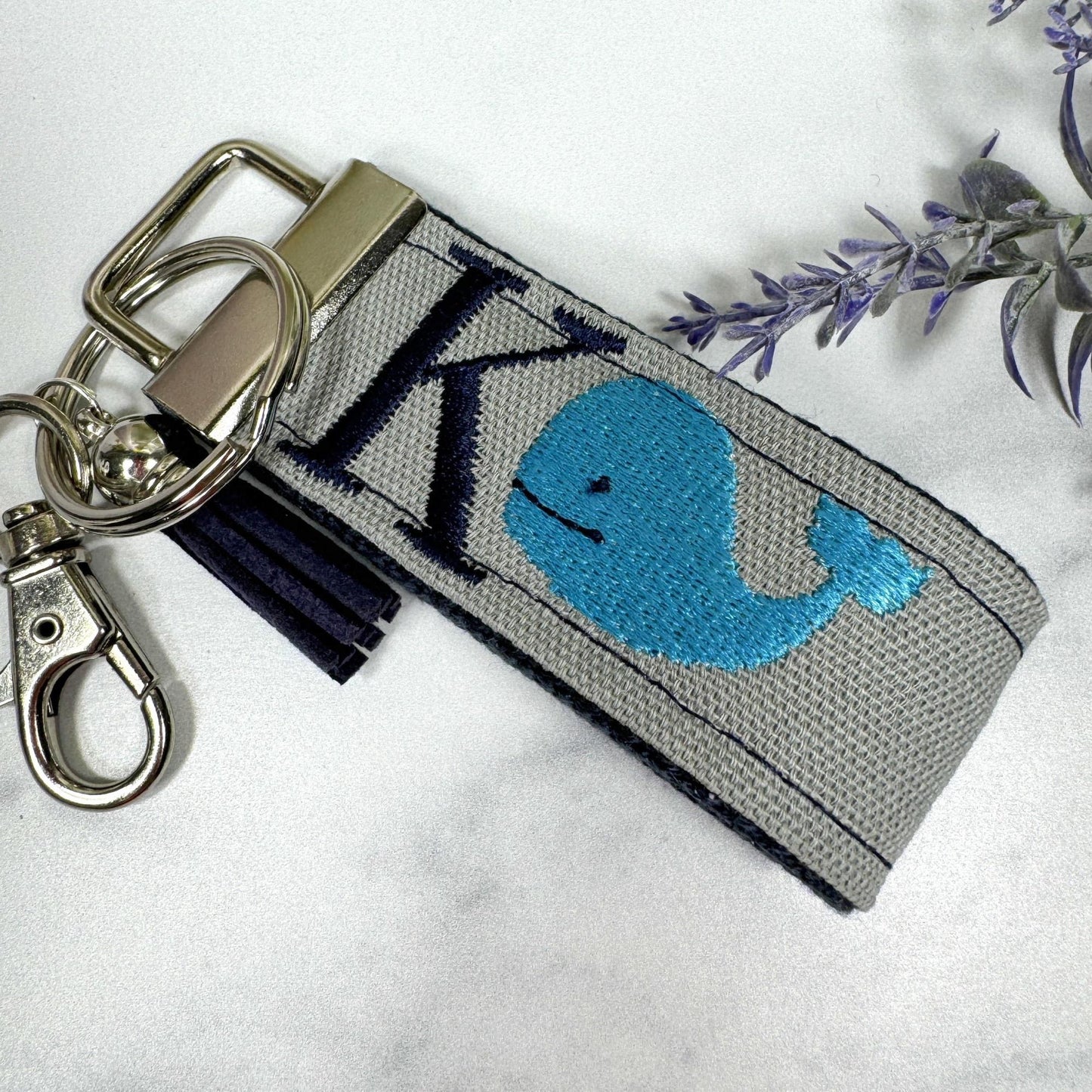 Whale Keychain, Whale Gifts, Preschool Teacher Gift, Backpack Keychain, Kids Keychain, Embroidered Keychain, Cool Keychain, Blue Whale