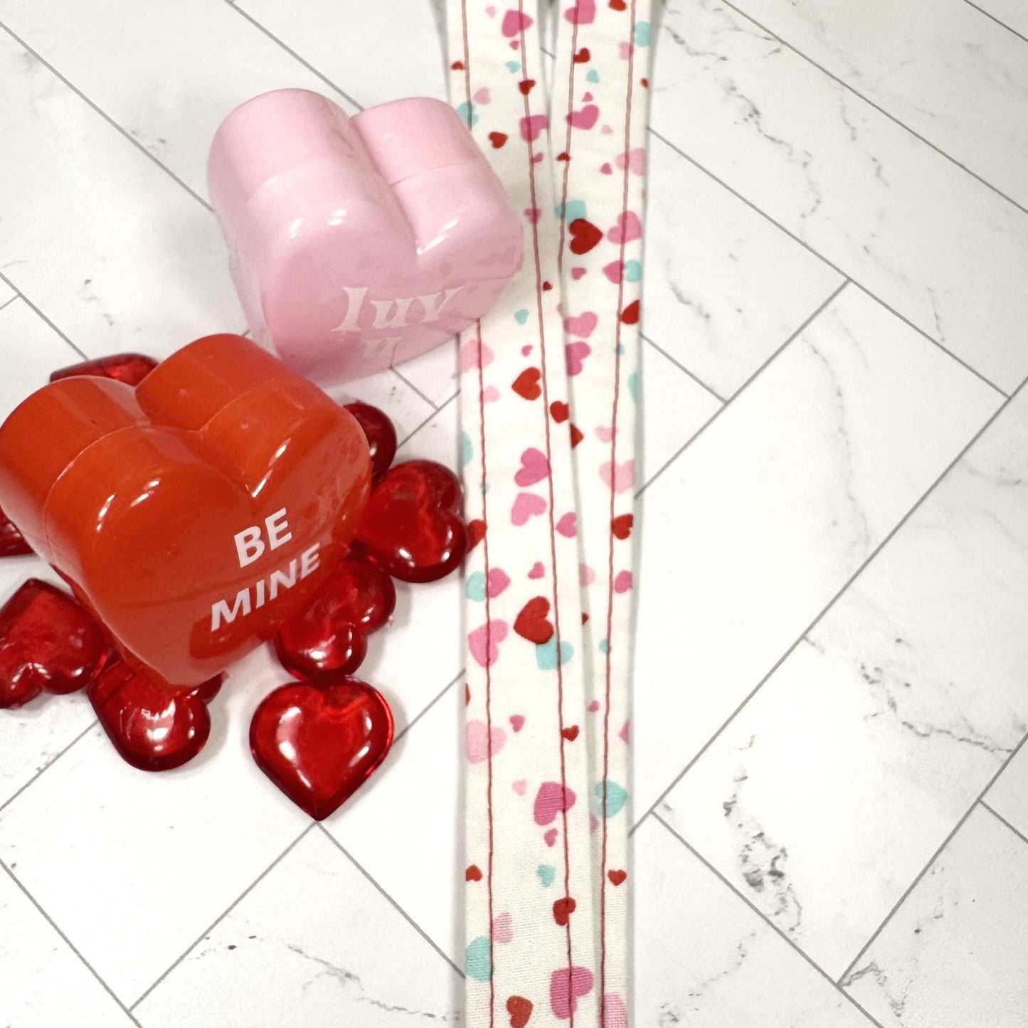 Handmade Hearts Lanyard, Cute Lanyard with ID holder, Popular Right Now, Teacher Lanyard with ID holder, Valentine Lanyard, Librarian Gifts