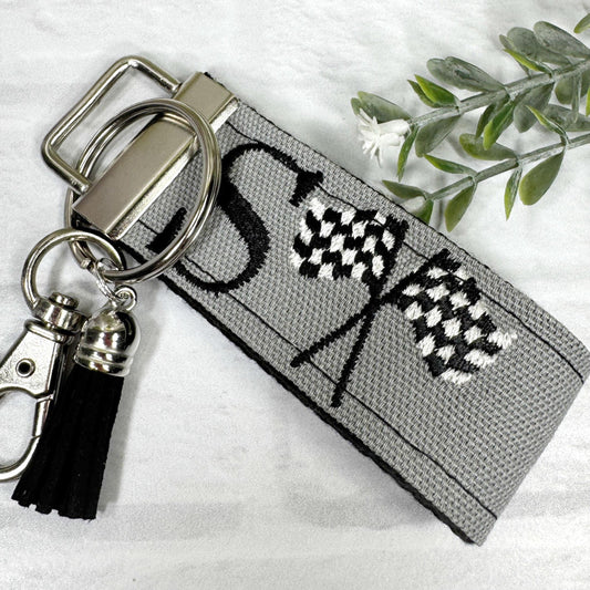 Handmade Racing Flag Keychain, Racing Checks, Racing Gifts, Racing Fans, Initial Keychain, Male Teacher Gifts, Checkered Flag, mens keychain