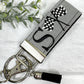 Handmade Racing Flag Keychain, Racing Checks, Racing Gifts, Racing Fans, Initial Keychain, Male Teacher Gifts, Checkered Flag, mens keychain