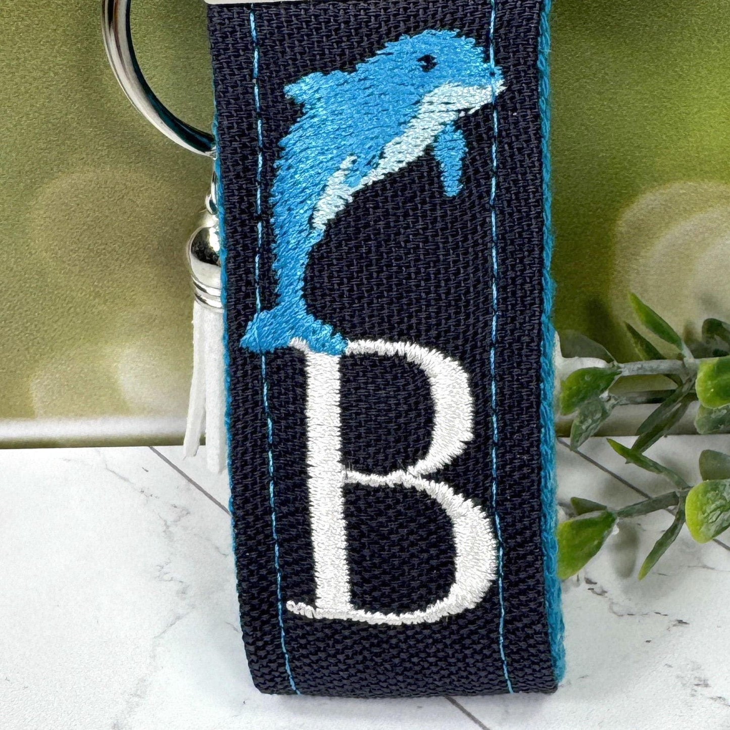 Dolphin Keychain, Dolphin Gifts, Preschool Teacher Gift, Backpack Keychain, Kids Keychain, Embroidered Keychain, Personalized keyring