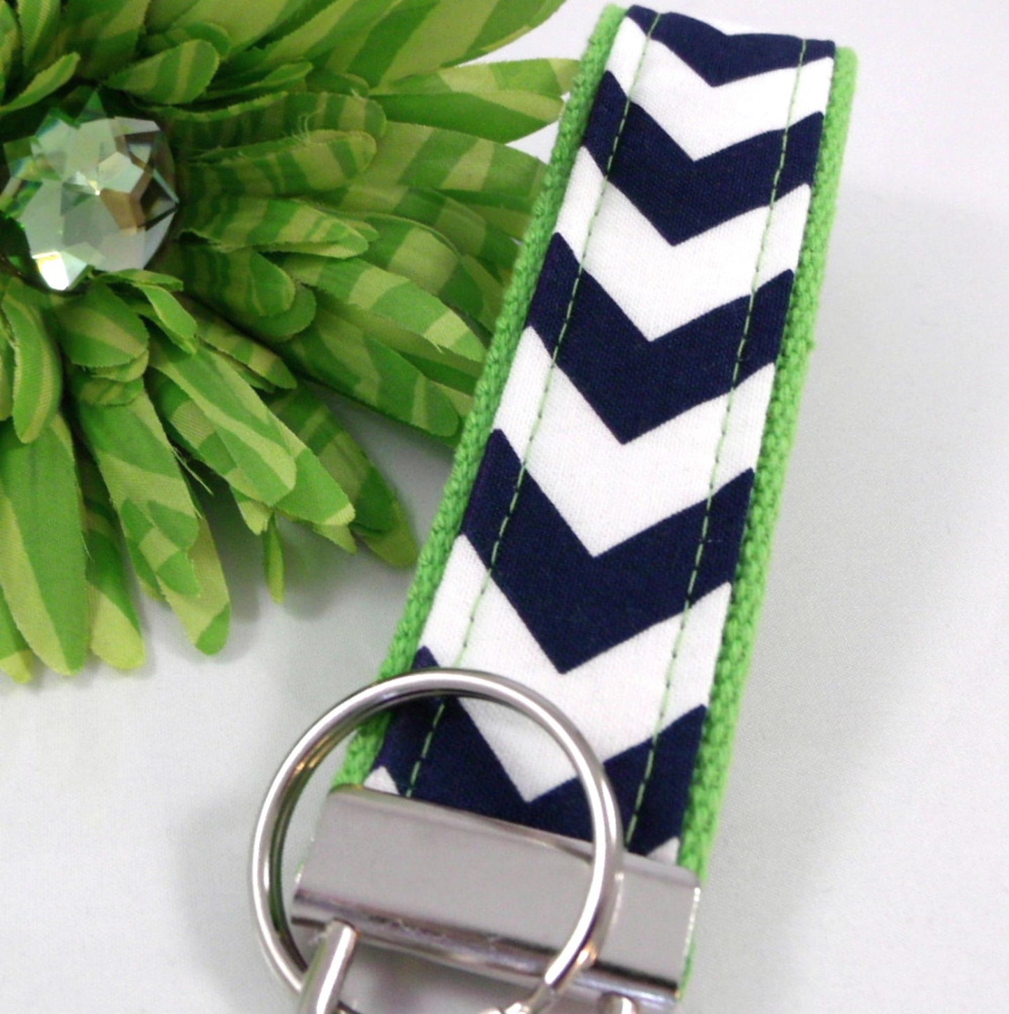 Chevron Key fob Navy and White