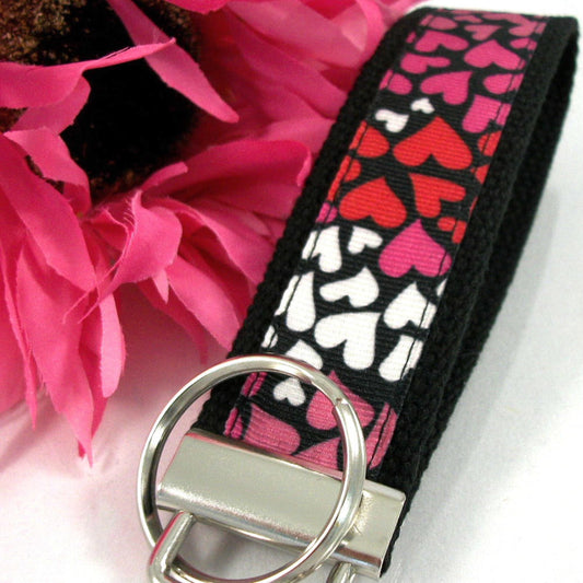 Heart Key Chain Pink Red
