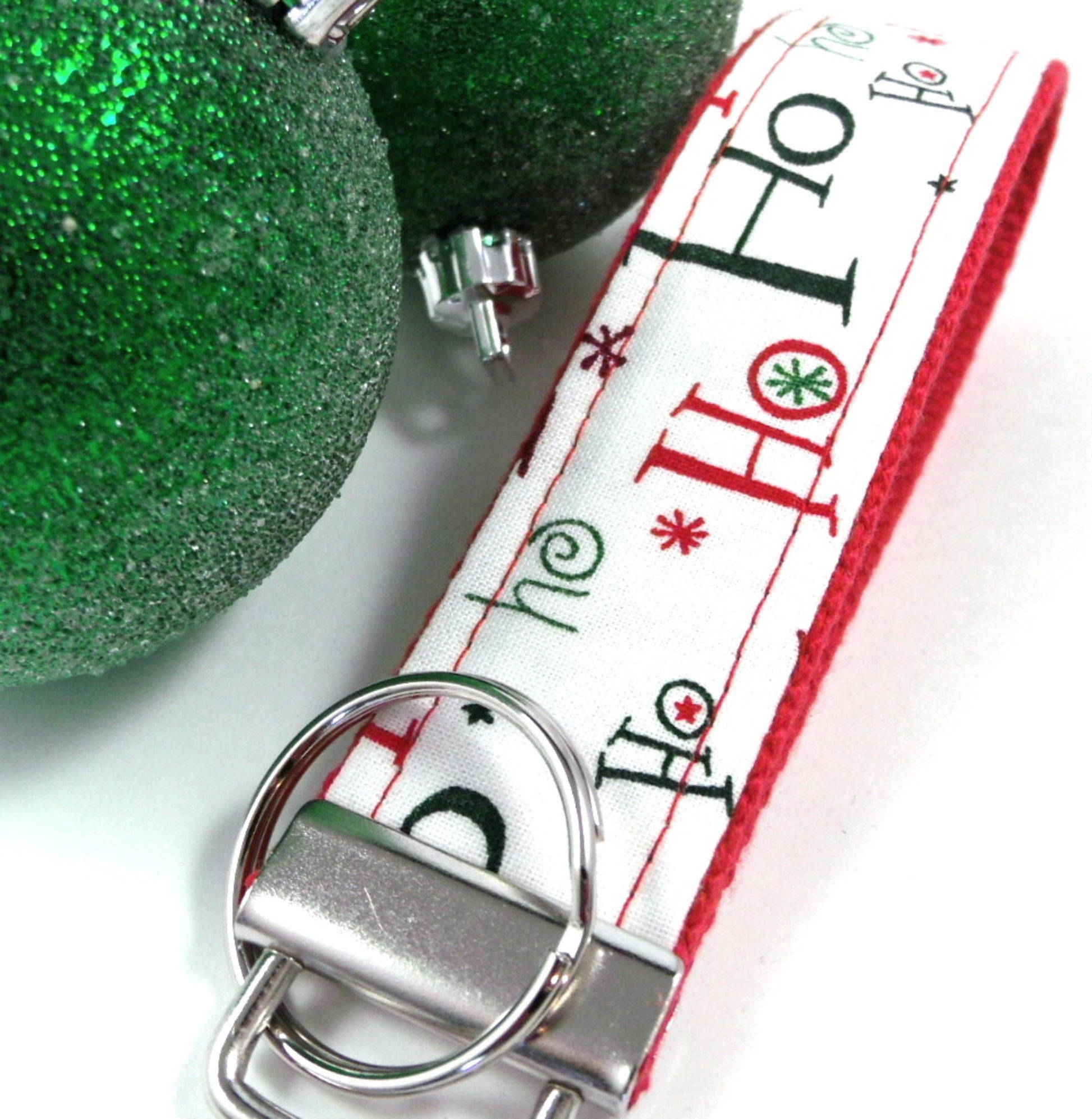 Handmade Christmas Keychain Wristlet, Christmas in July, Trending Now, Key Chains for Women, Teacher Gifts, Best Friend Gifts