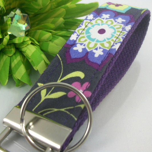 Handmade Wristlet Keychain in Paisley fabric, College Graduation Gift for her, I Miss You Gift, Mom Gift from Son