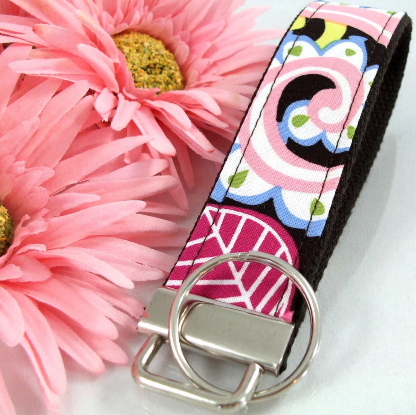 Handmade Floral Keychain Wristlet, College Graduation Gift for her, Thank you for Helping Me Grow, Expecting Mom Gift