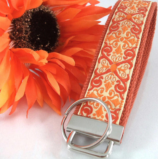 Handmade Jacquard Ribbon Keychain, College Graduation Gift for her, I Miss You Gift, Mom Gift from Son