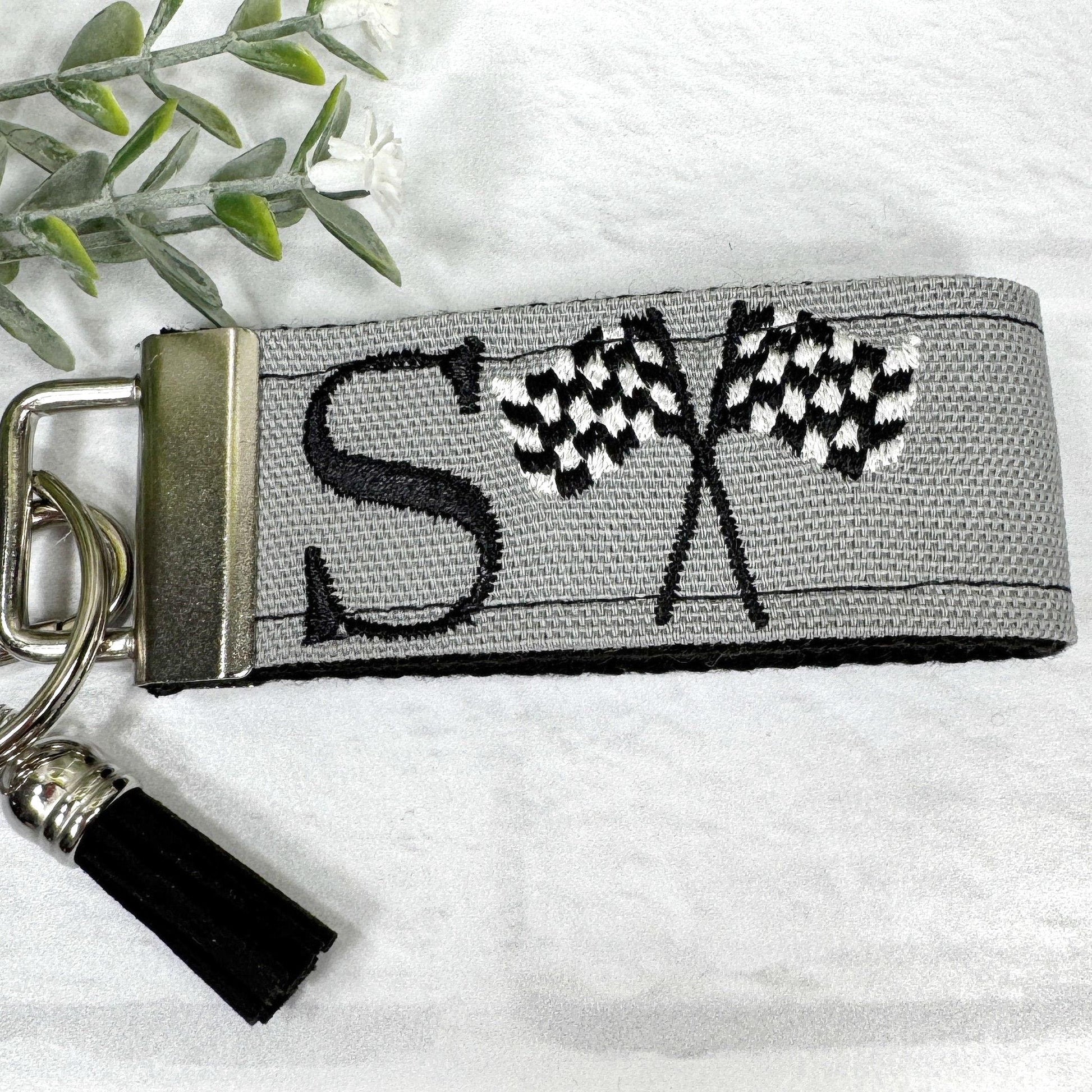 Handmade Racing Flag Keychain, Racing Checks, Racing Gifts, Racing Fans, Initial Keychain, Male Teacher Gifts, Checkered Flag, mens keychain