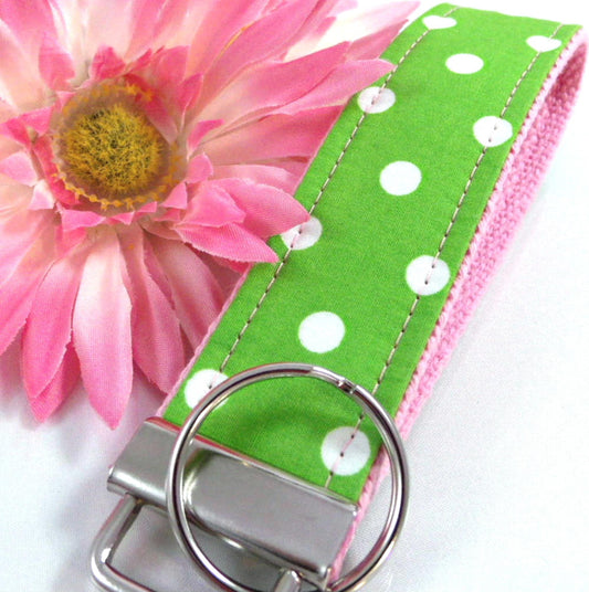 Preppy Polka Dot Key Fob
