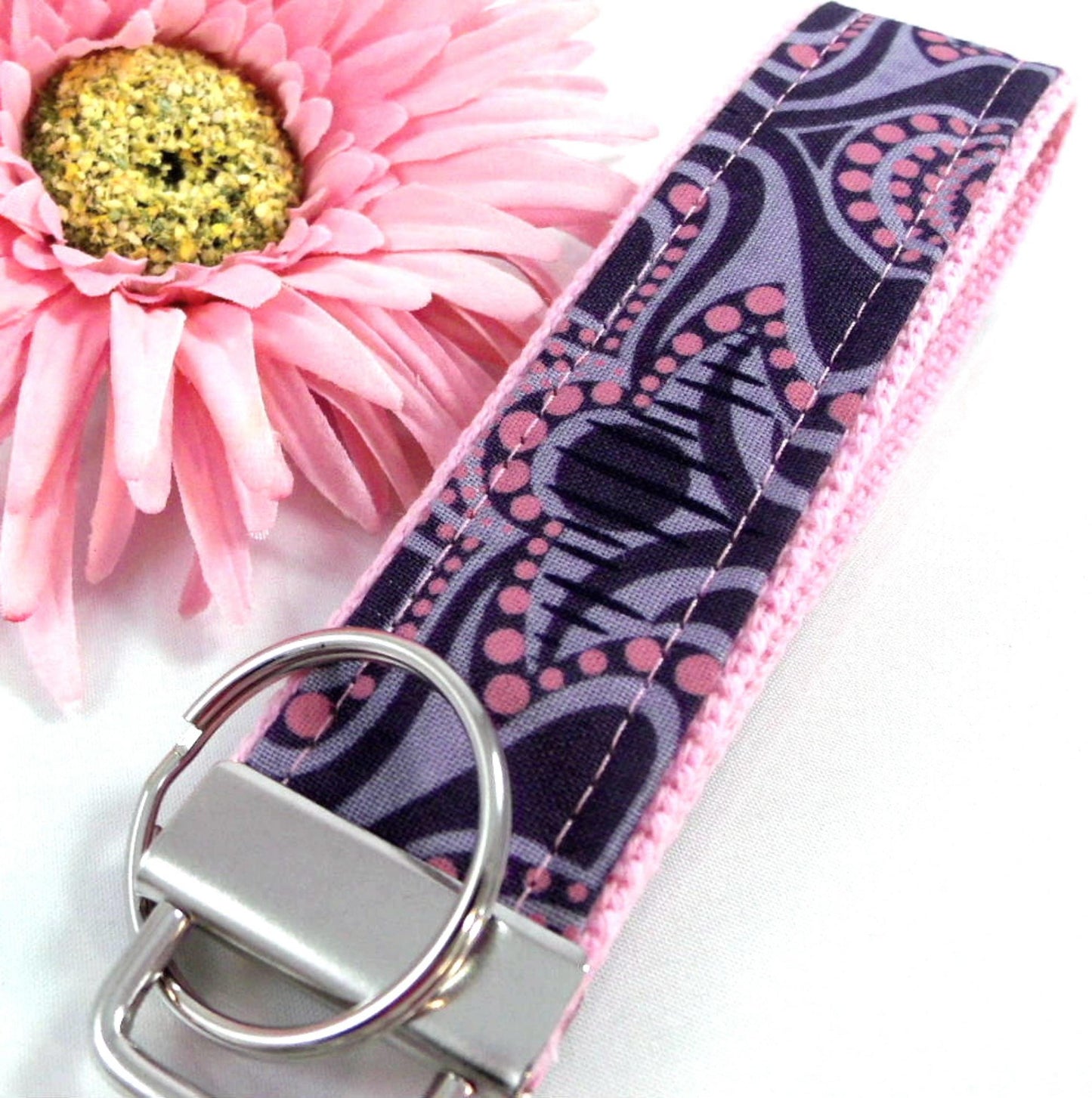 Peacock Keyfob in Pink Purple