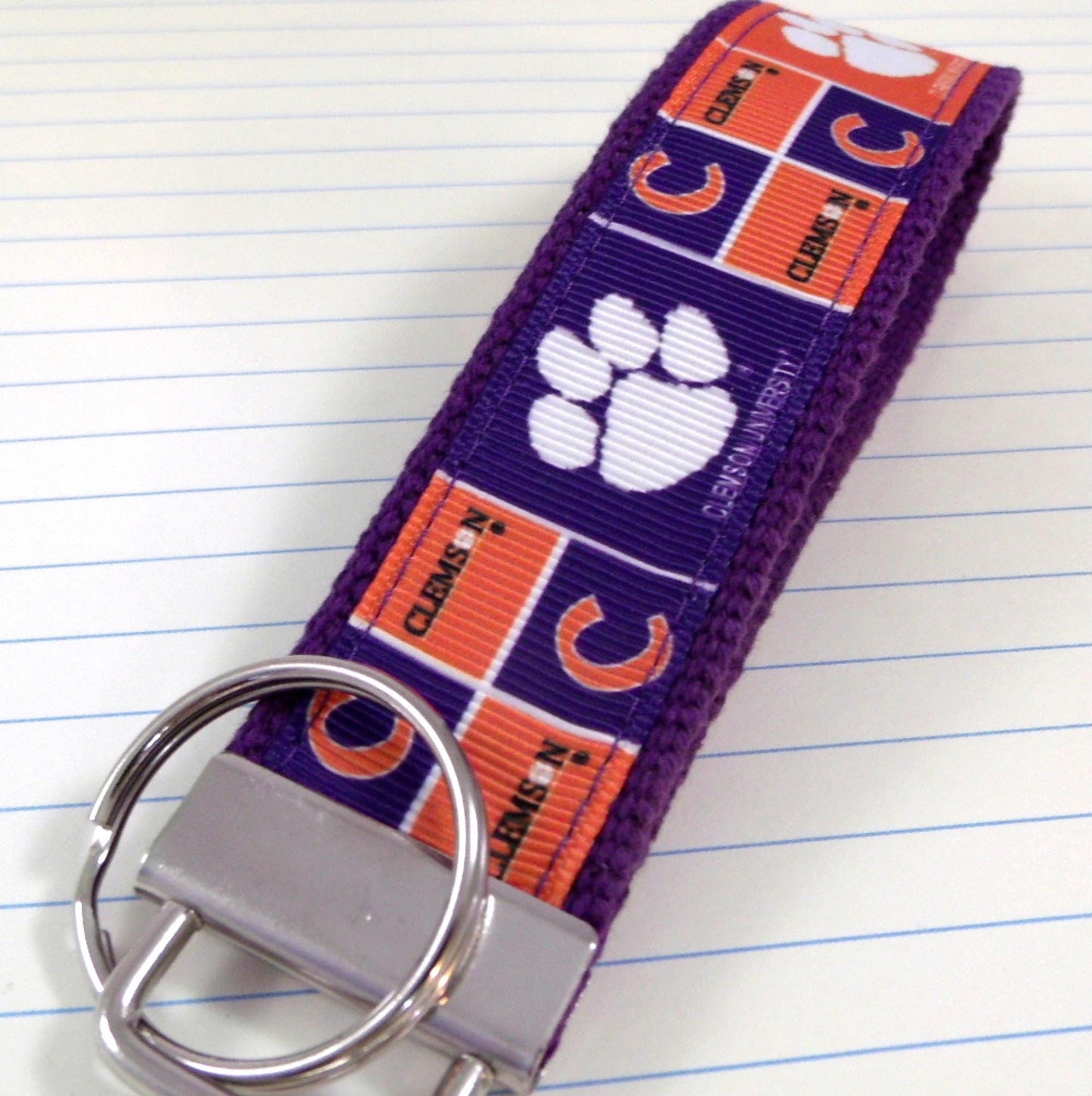 Clemson Wristlet Keychain, Approved Crafter License Holder, Wrist Keychain for Her, Key fob Wristlet, Keychain Wristlet, Clemson Tigers