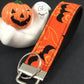 Halloween Bats Wrist Key Fob Black and Orange