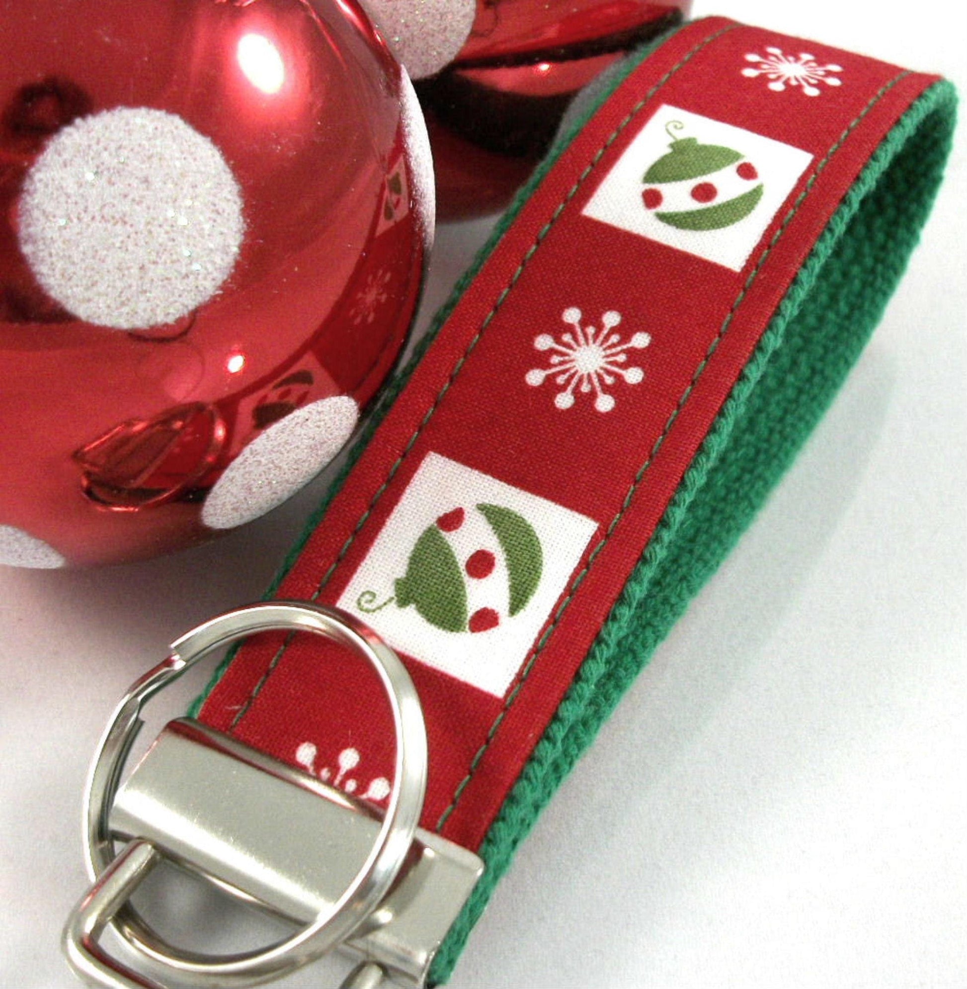 Handmade Christmas Keychain Wristlet, Christmas Ornaments, Christmas in July, Trending Now, Key Chains for Women, Teacher Gifts