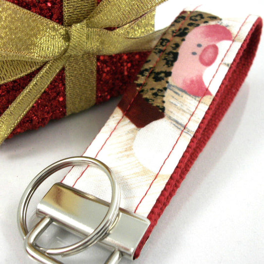 Handmade Christmas Keychain Wristlet, Santa, Christmas in July, Leopard, Trending Now, Key Chains for Women