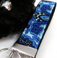 Key Fob in Blue and Black Floral