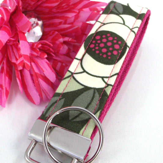 Wristlet Key Fob Floral Magenta Joel Dewberry