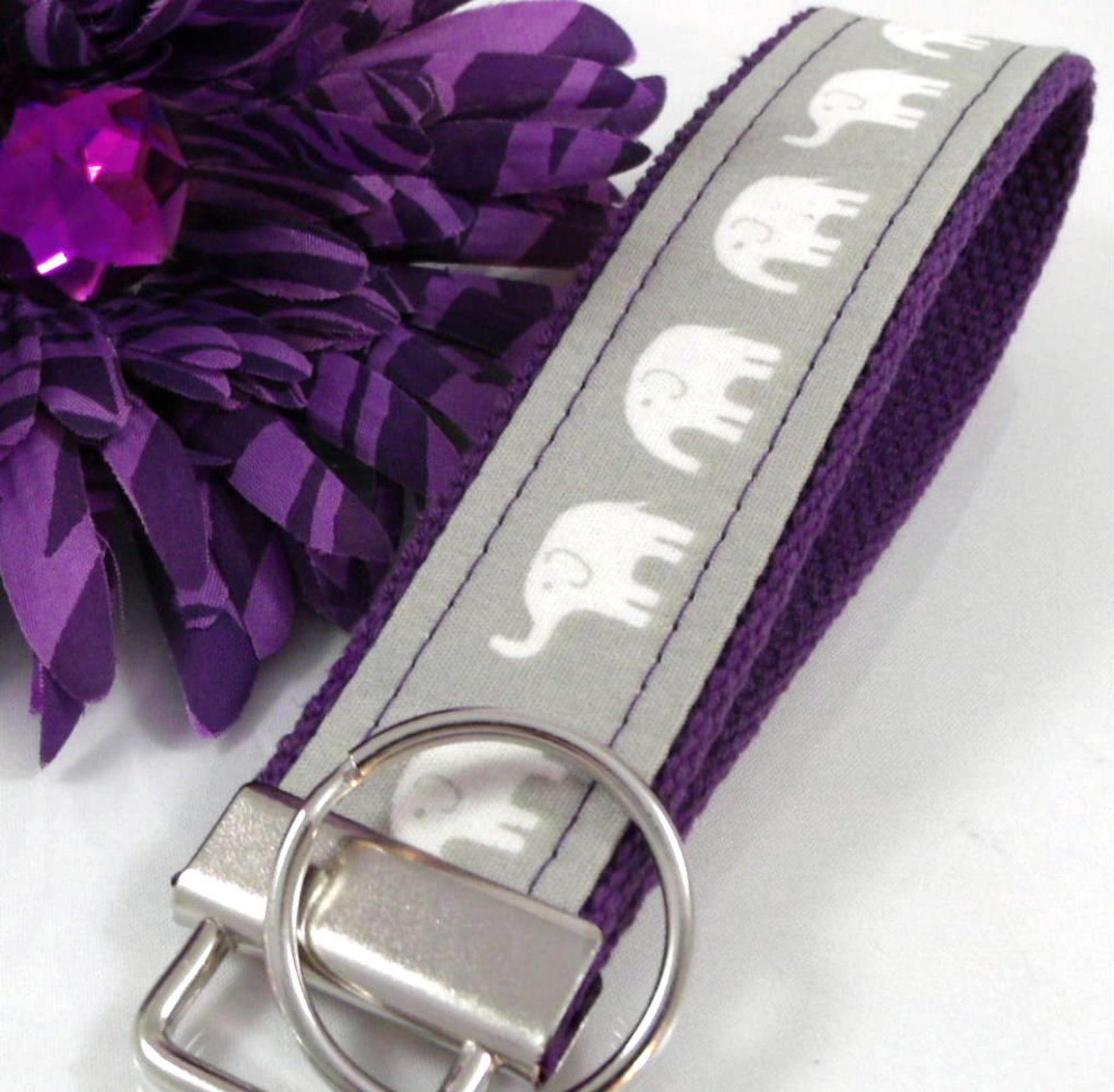 Wristlet Key Fob Elephants