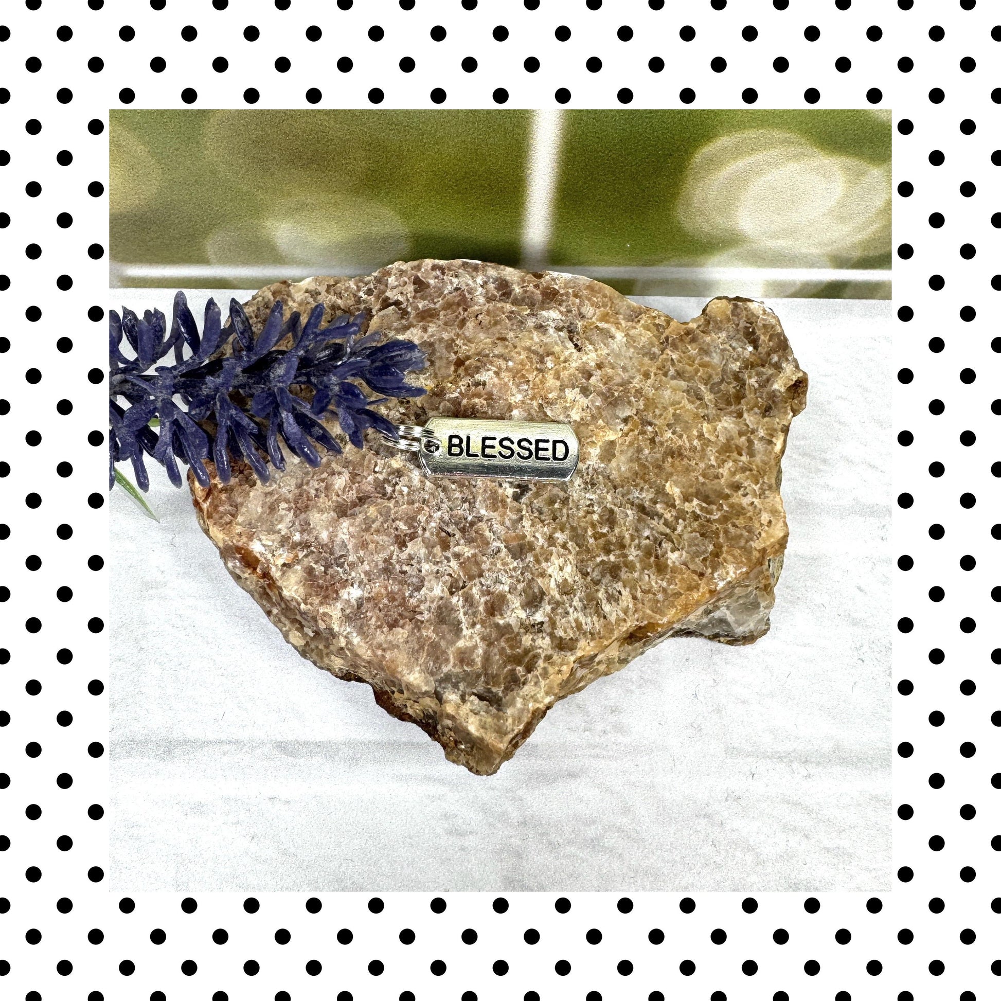 Blessed Embroidered Keychain Key Fob Tassel Charm