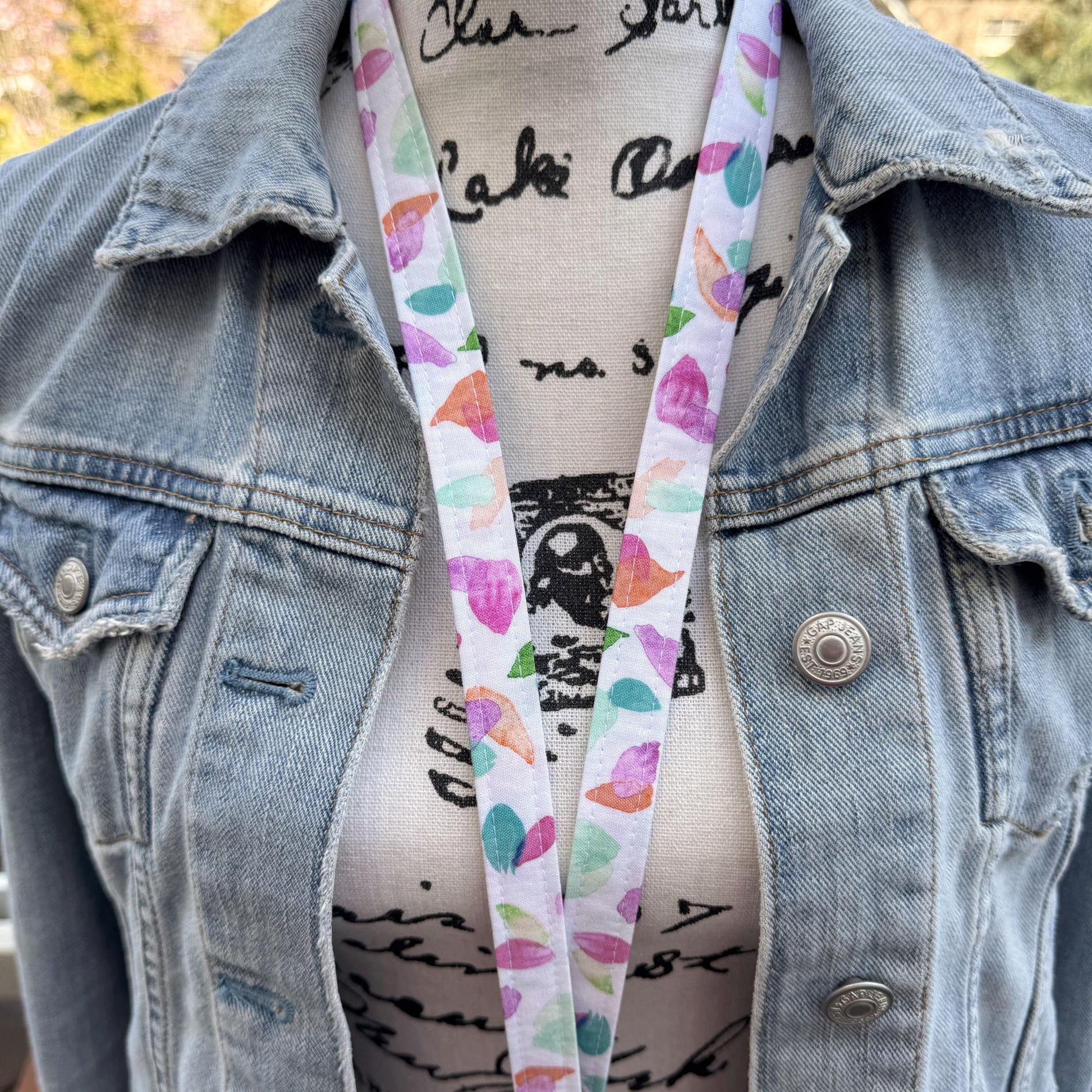 Teacher Lanyard, Work Lanyard, Watercolors, Cute Lanyard, Multicolor lanyard, Teacher Appreciation gifts, Teacher Life, Student Teacher Gift