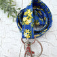 Floral Lanyard for Work Badge, Work Lanyard, Lanyard for Teacher, Cute Lanyard, Gift For Coworker, Lanyard for Women, Yellow and Blue