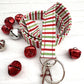 Christmas Lanyard with Festive Stripes, Holiday Lanyard, Striped lanyard, Work Lanyard, Lanyard for teacher, Christmas gift for teacher
