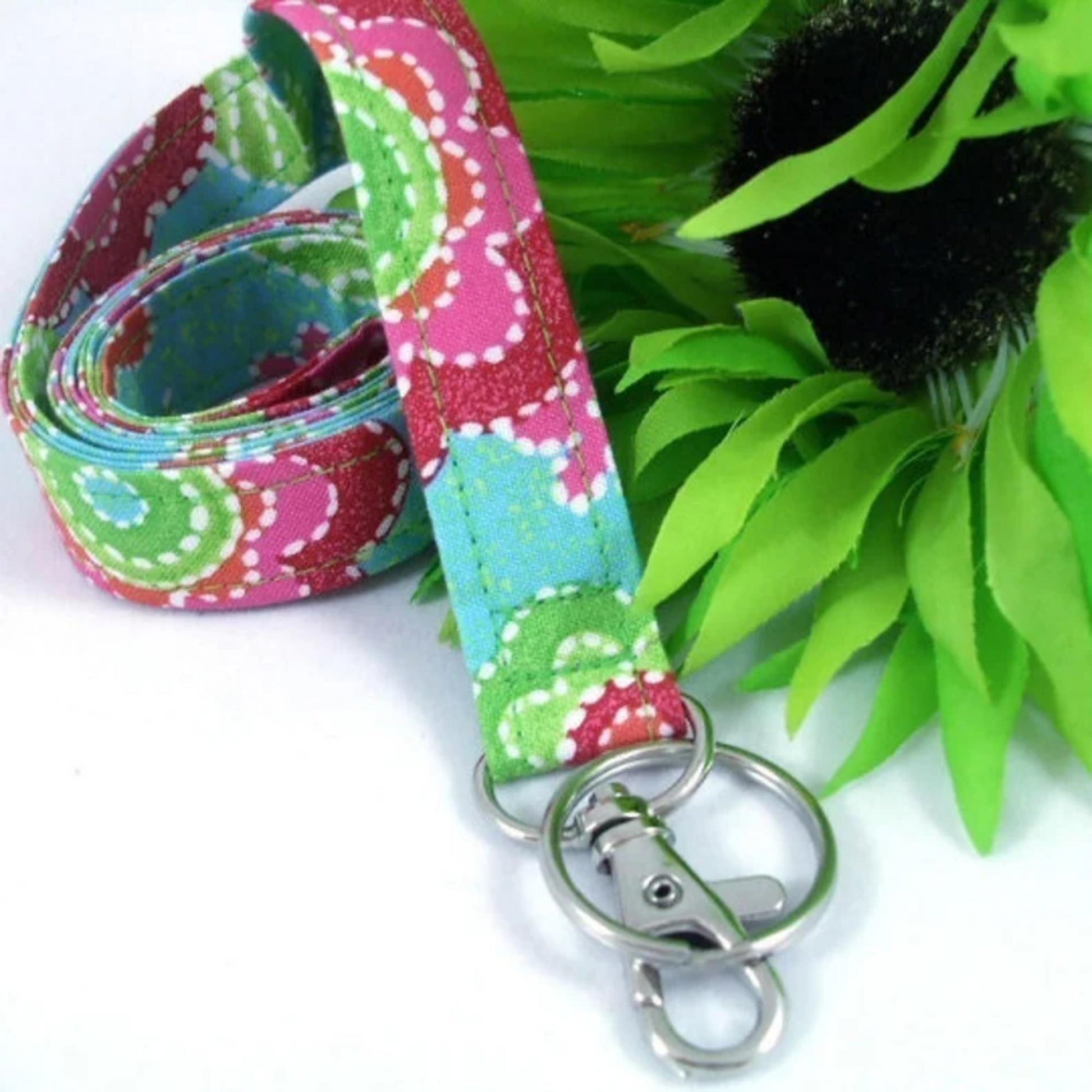 Retro Flowers Lanyard