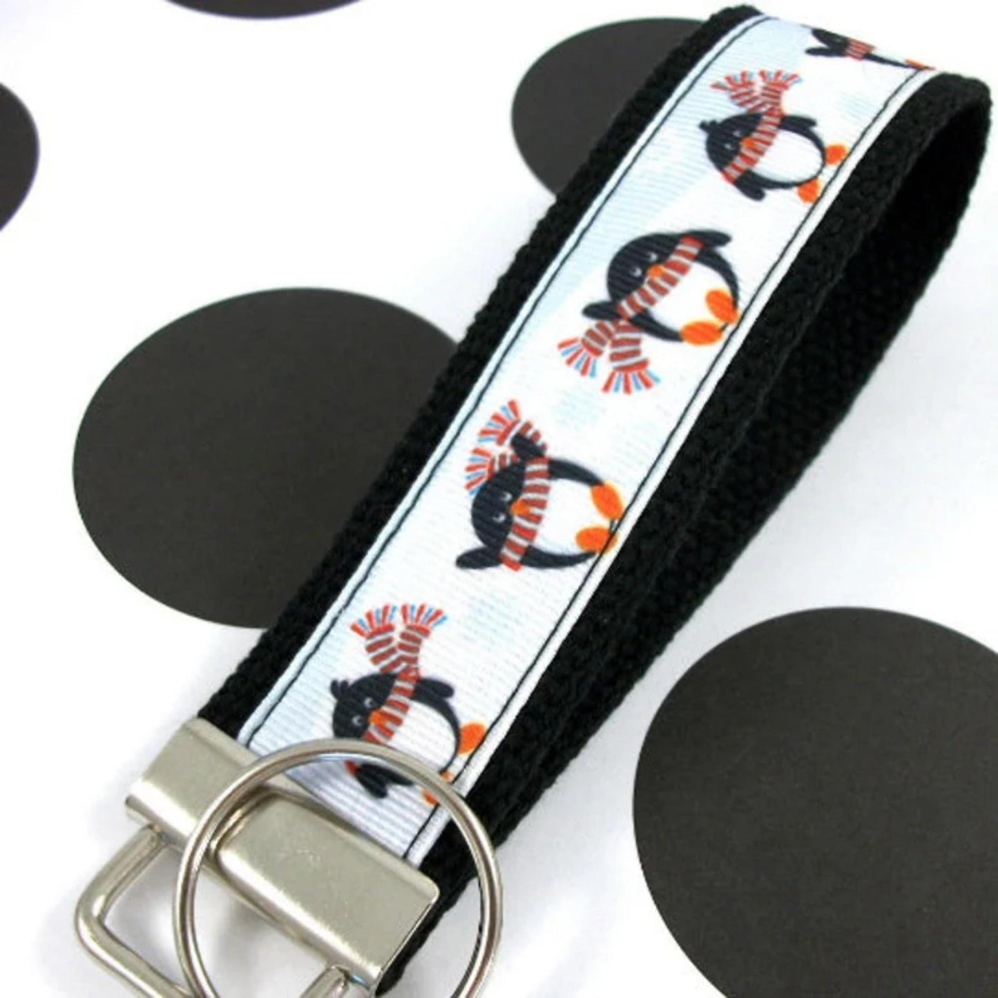 Handmade Penguin Ribbon Keychain, Preschool Teacher Gifts, I Miss You Gift, Mom Gift from Son