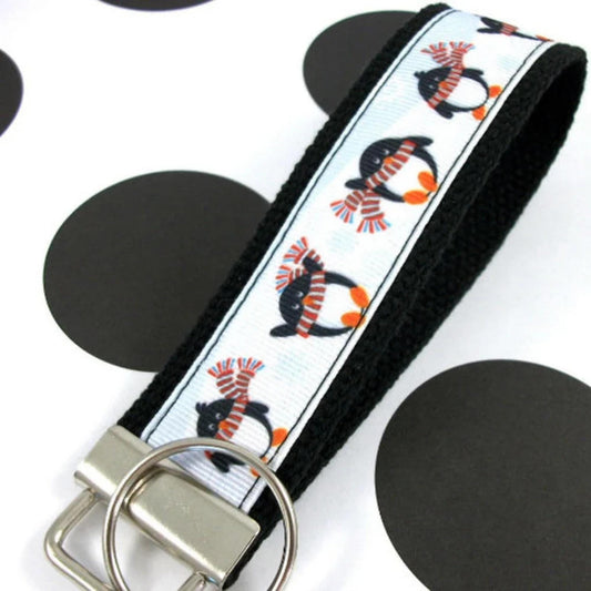 Handmade Penguin Ribbon Keychain, Preschool Teacher Gifts, I Miss You Gift, Mom Gift from Son