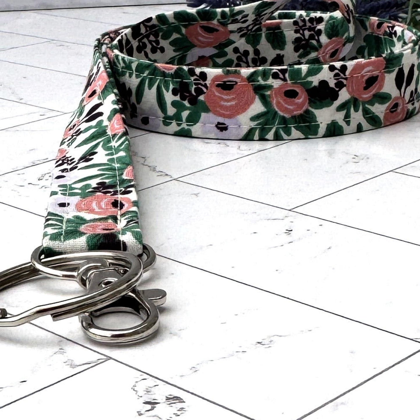 Rifle Paper Co Rosa Lanyard | Fabric Lanyard | Badge ID Holder | Name Tag Lanyard | Keychain | Lanyard for Keys | Floral Key Holder