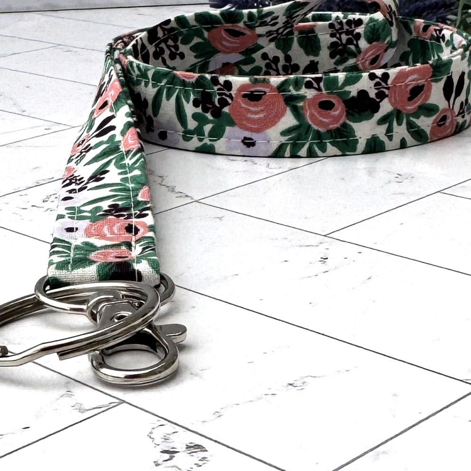 Rifle Paper Co Rosa Lanyard | Fabric Lanyard | Badge ID Holder | Name Tag Lanyard | Keychain | Lanyard for Keys | Floral Key Holder