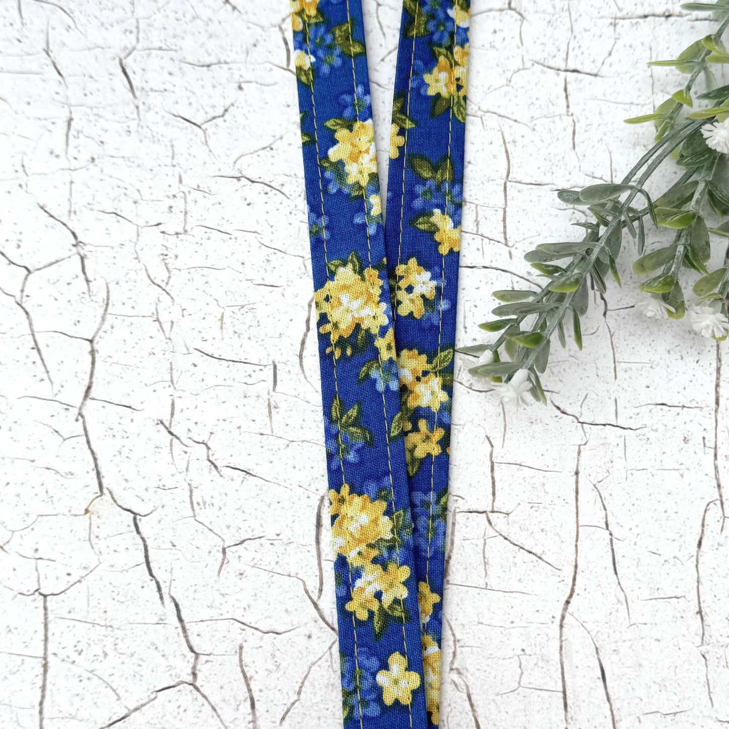 Floral Lanyard for Work Badge, Work Lanyard, Lanyard for Teacher, Cute Lanyard, Gift For Coworker, Lanyard for Women, Yellow and Blue