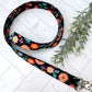 Black Floral Lanyard for Work Badge, Work Lanyard, Lanyard for Teacher, Cute Lanyard, Gift For Coworker, Lanyard for Women, Black Lanyard