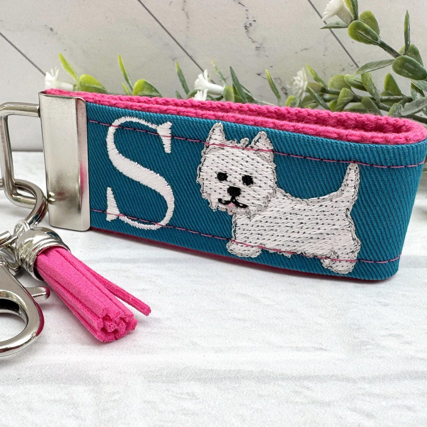 Handmade Westie Keychain, Westie Mom, Westie Gifts, Pet Keychain, Westie Mama, Dog Mama, Luggage Tag, Westie Dog, West Highland Terrier