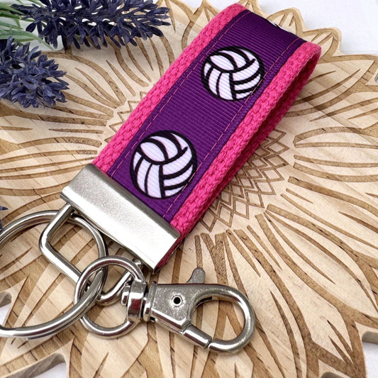 Volleyball Keychain, Volleyball Ribbon, Volleyball Player gift, Volleyball Coach Gift, Volleyball Mom, Volleyball Female, Volleyball Ribbon