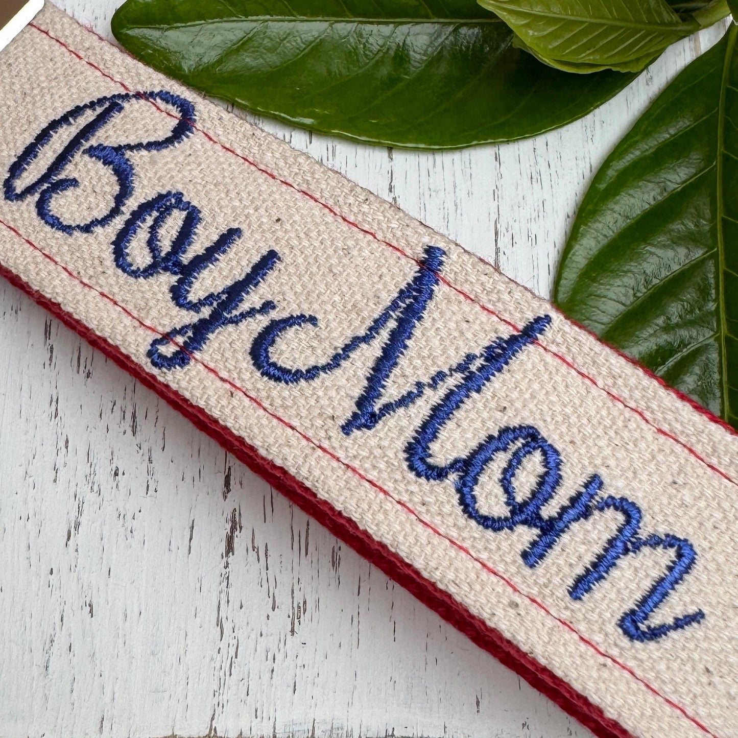 Handmade Boy Mom Wristlet Keychain, Boy Mom Gifts, Embroidered Keychain, Wristlet Key Fob, Personalized Mom Gifts, Mom of Boys gift