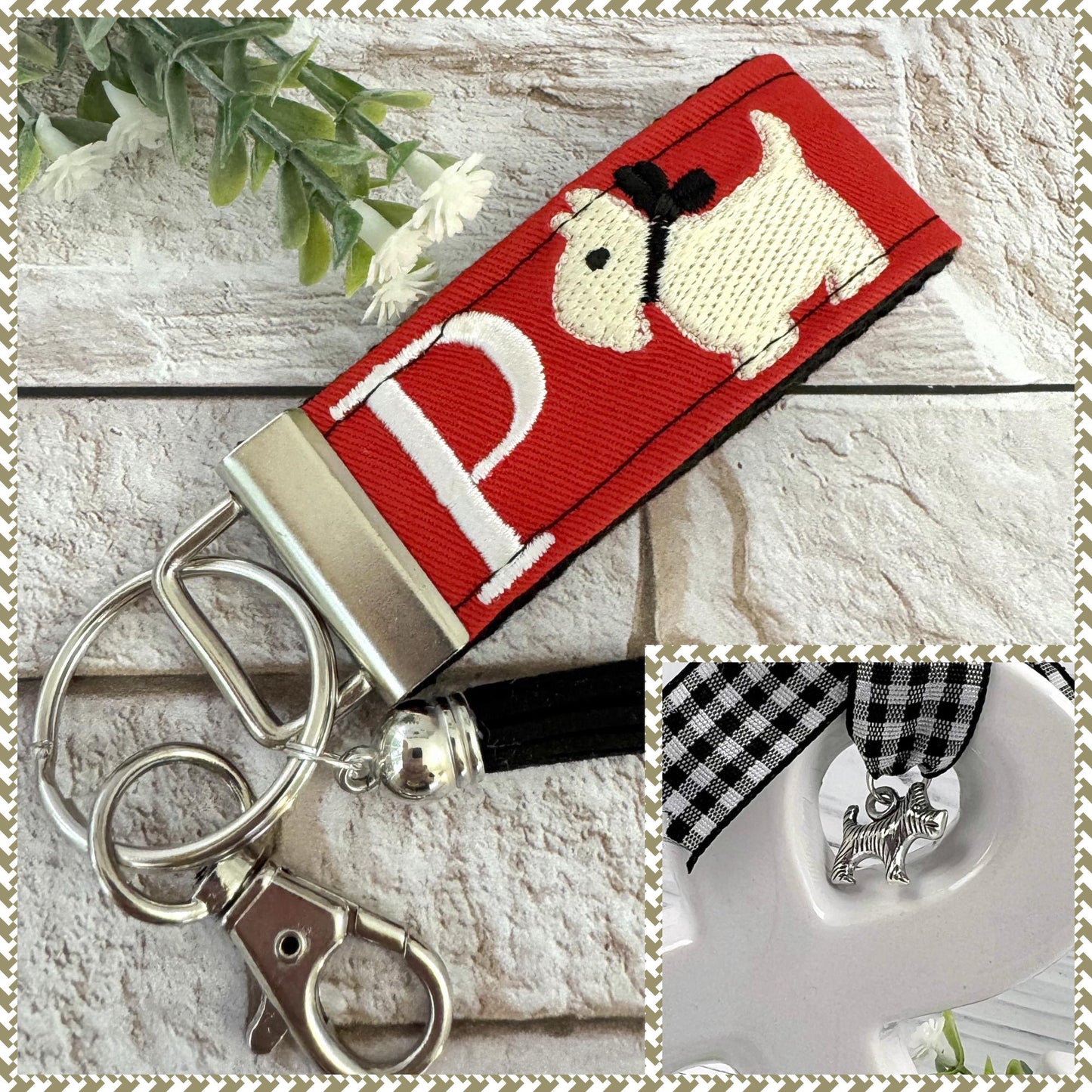 Wheaten Terrier Keychain, Wheaten Terriers, Wheaten Terrier Gifts, Wheaten Terrier Gifts, Life is Better with a Dog, Initial Keychain