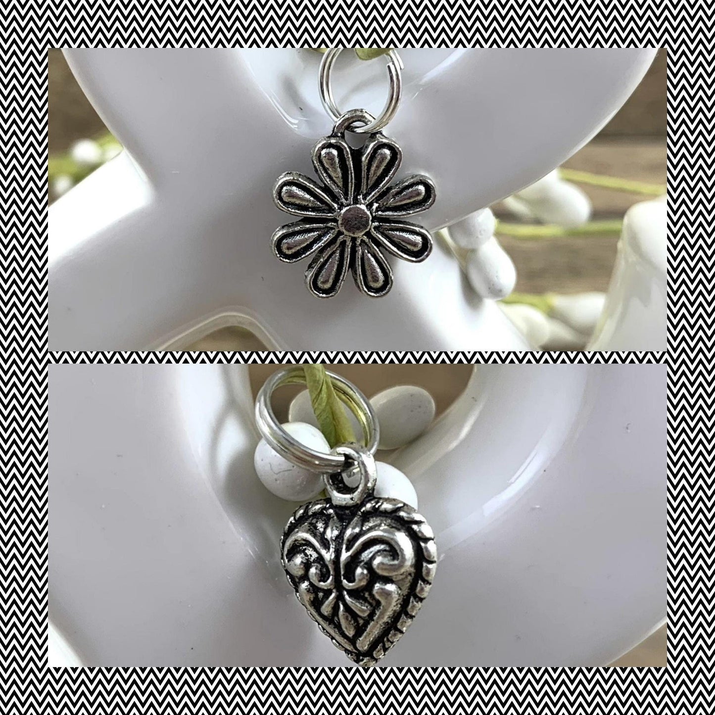 Wristlet Key Fob Damask Pattern