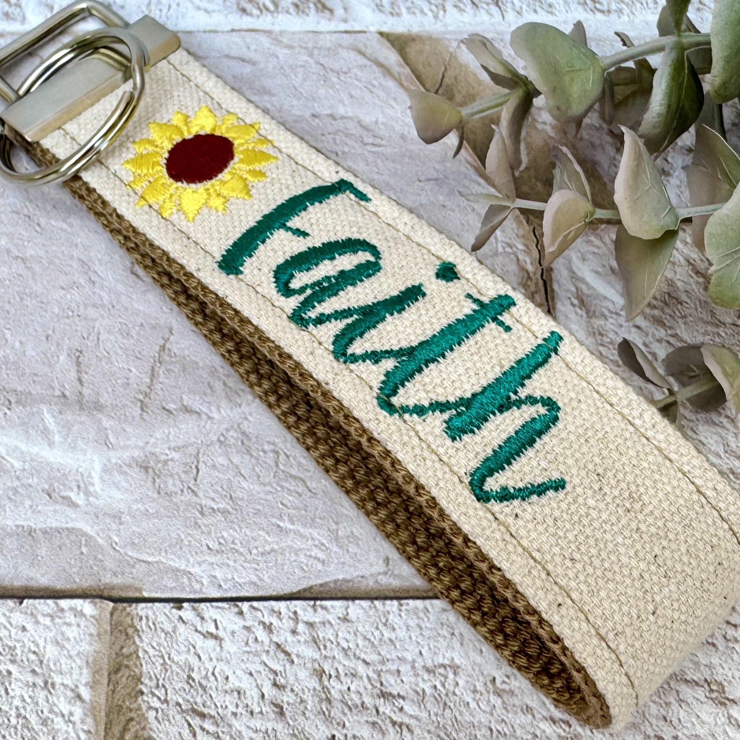 Faith Keychain, Faith Gifts, Sunflower Faith, Encouragement Gift, Pastor Gift , Bible Study Leader, Faith over Fear, Inspirational Gift