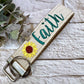Faith Keychain, Faith Gifts, Sunflower Faith, Encouragement Gift, Pastor Gift , Bible Study Leader, Faith over Fear, Inspirational Gift